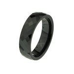 Keramik Ring facettiert schwarz breit