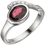 Damen Ring 925 Silber Granat rot mit Zirkonia Silberring Granatring